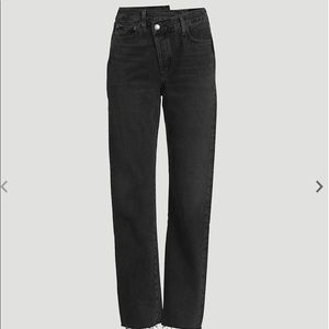 AGOLDE Criss-Cross Straight-Leg Jeans in Shambles (faded black) size 26
